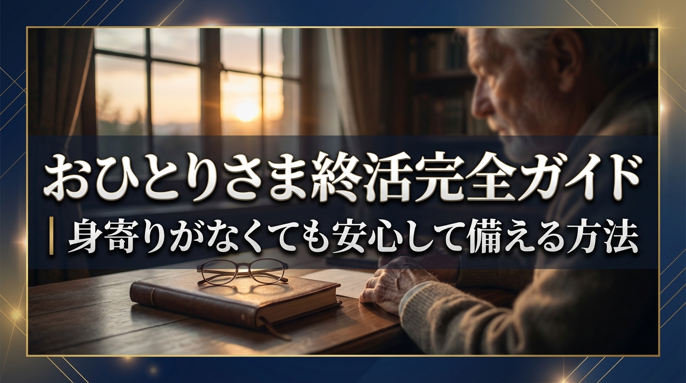 おひとりさま終活完全ガイド｜身寄りがなくても安心して備える方法