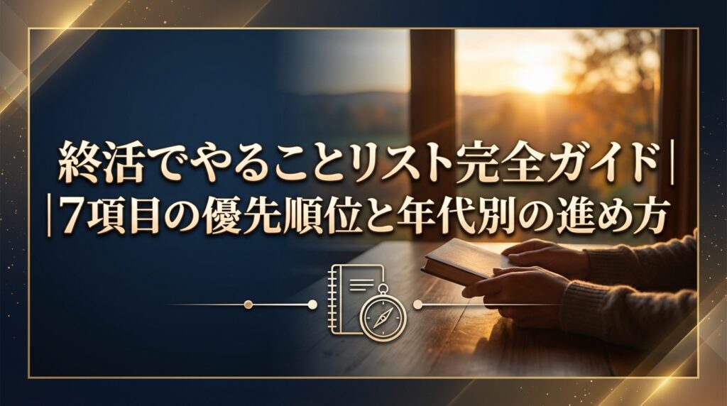 終活でやることリスト完全ガイド｜7項目の優先順位と年代別の進め方