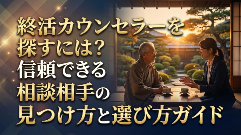 終活カウンセラーを探すには？信頼できる相談相手の見つけ方と選び方ガイド