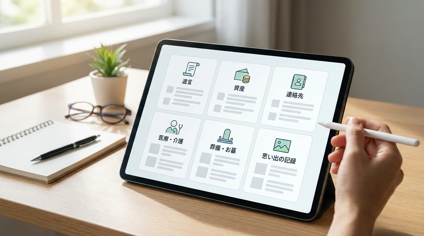 エンディングノートアプリに書く内容・項目一覧