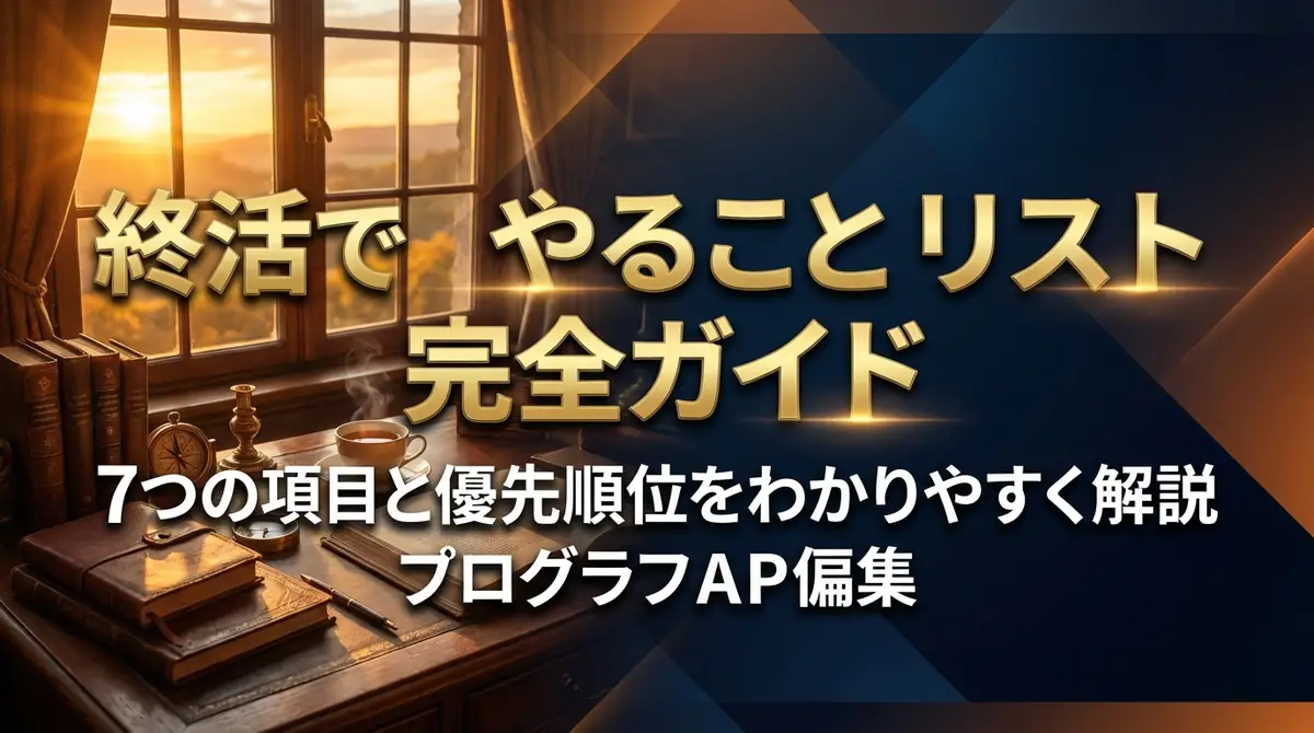 終活でやることリスト完全ガイド｜7つの項目と優先順位をわかりやすく解説