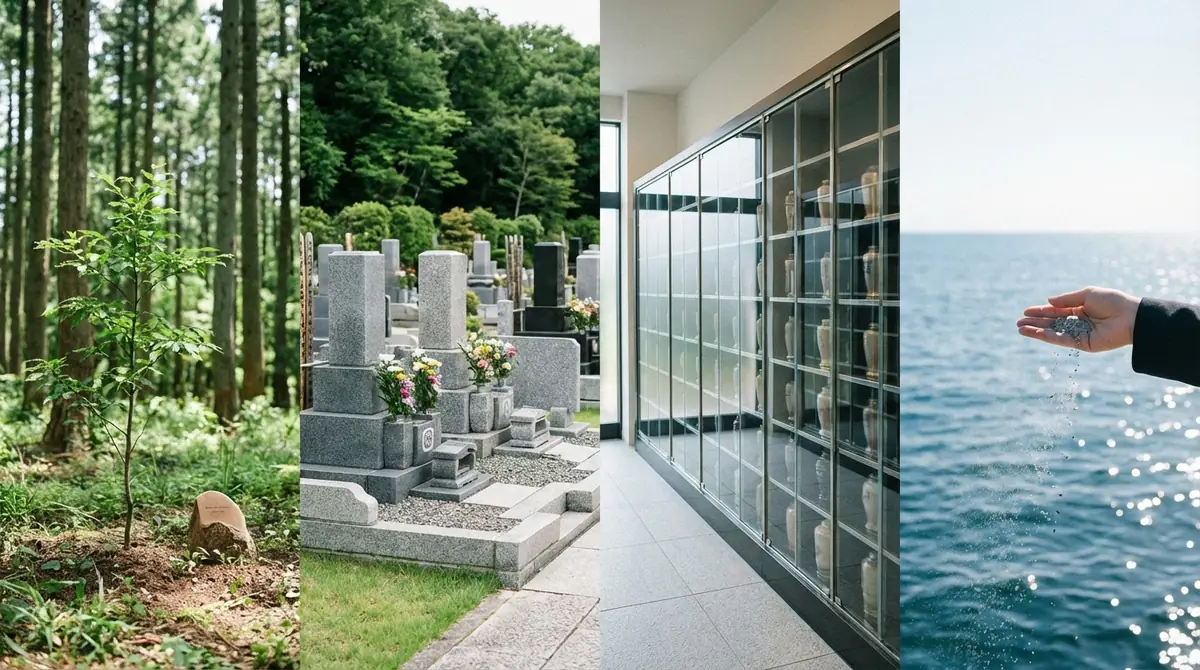 樹木葬と一般墓・納骨堂・散骨の違いを比較