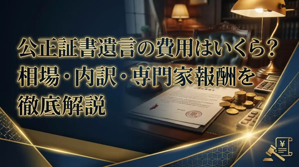 公正証書遺言の費用はいくら？相場・内訳・専門家報酬を徹底解説